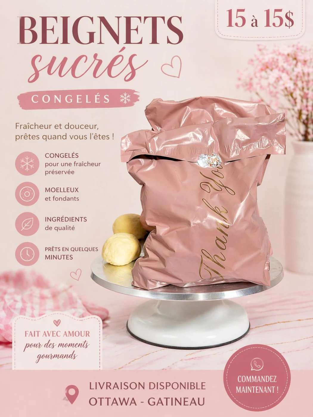 15 beignets sucres congelés