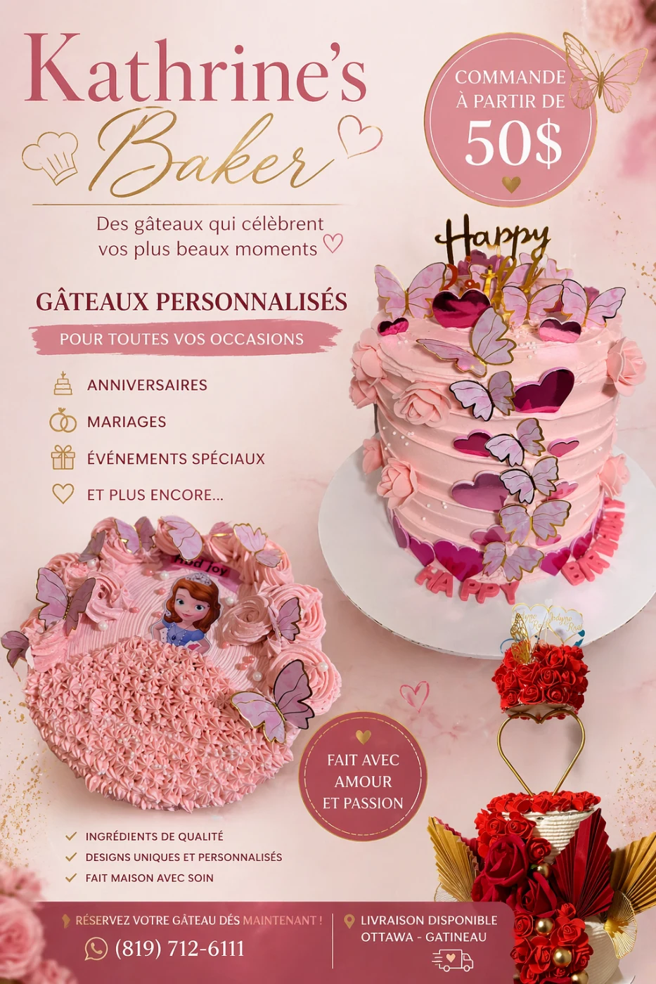 Divers gateaux anniversaires,mariages et evenements