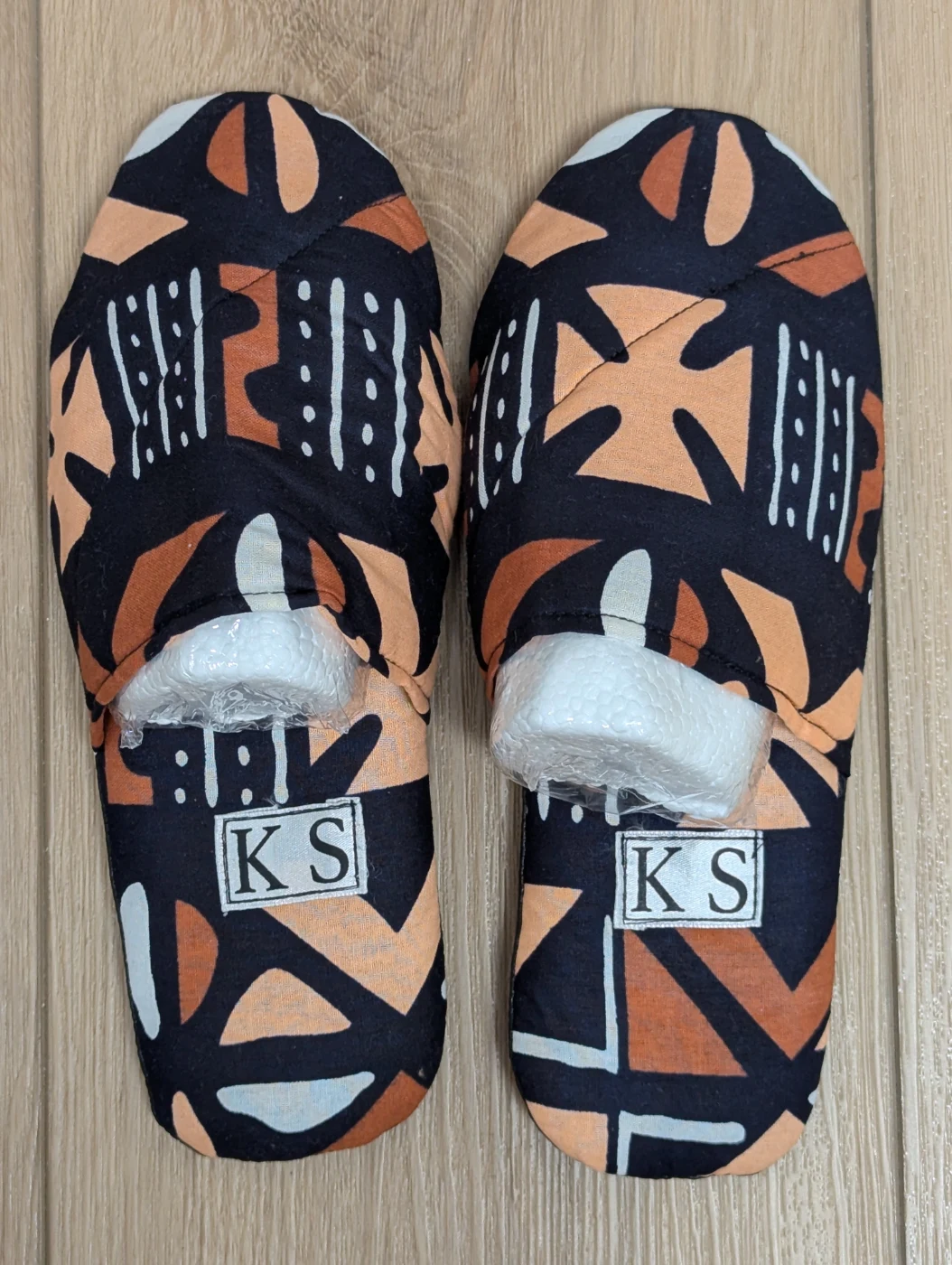 pantoufles en tissu africain