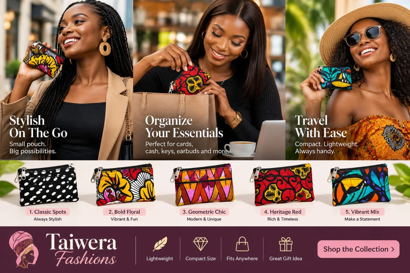 Colorful African Print Pouches Stylish