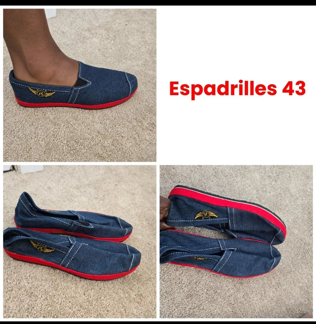 Unisex African Woven Fabric & Denim Sneakers