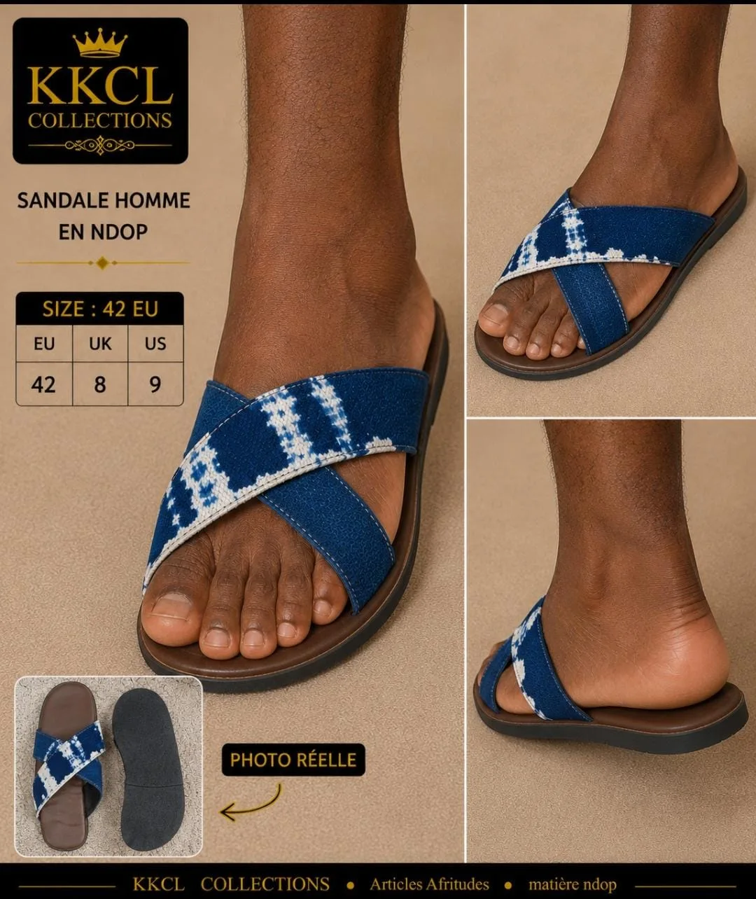 Men's Authentic Ndop Sandals – Size 42