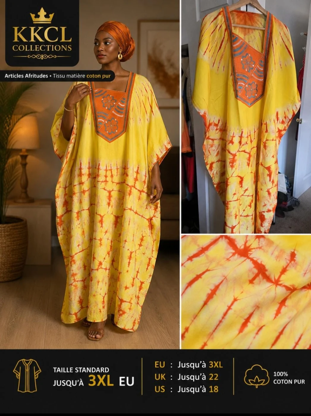 Women's Embroidered African Cotton Boubou