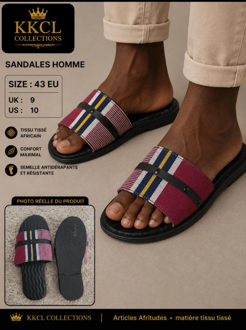 Men's African Woven Fabric Sandals