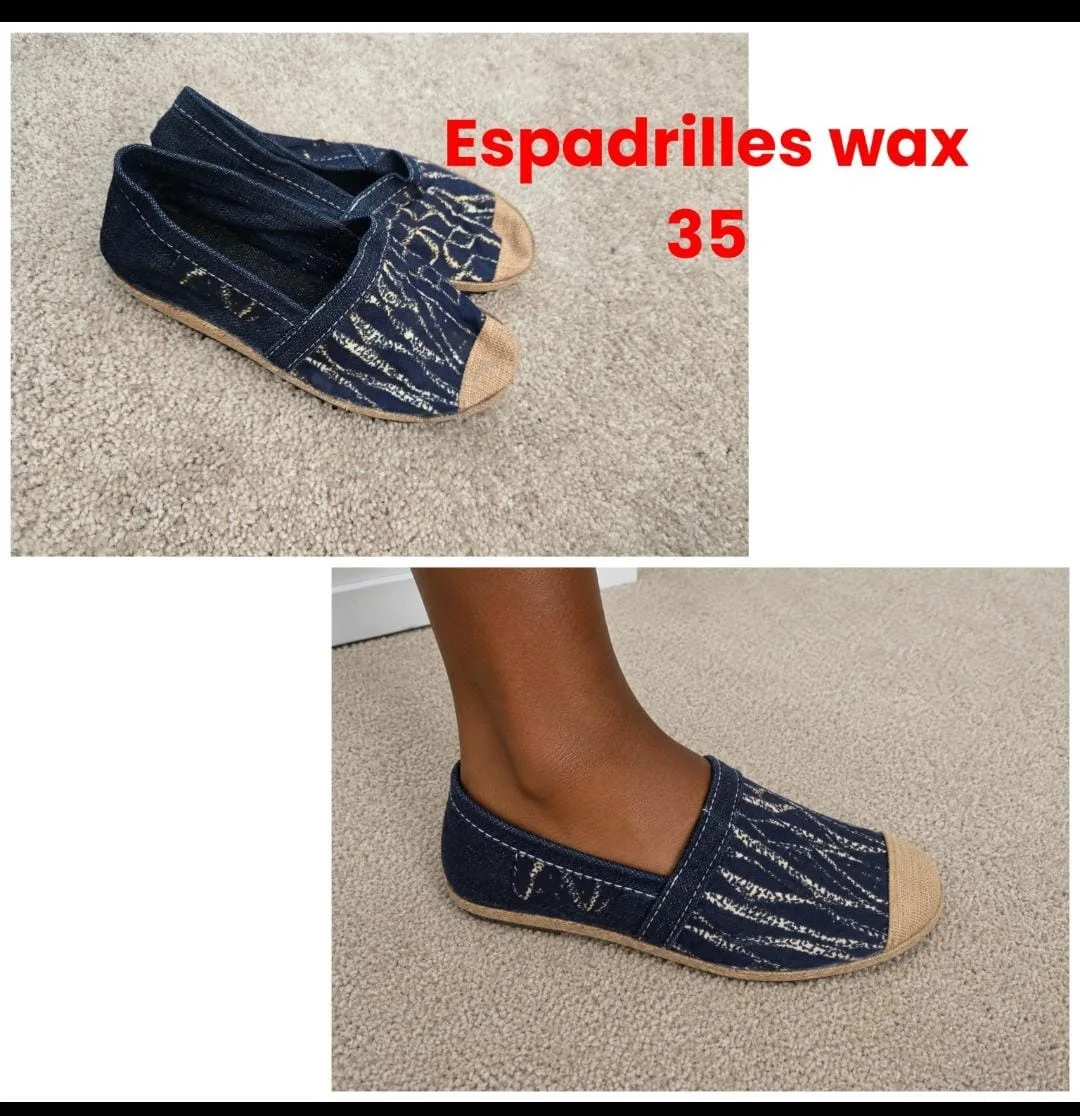 Unisex African Woven Fabric & Denim Sneakers