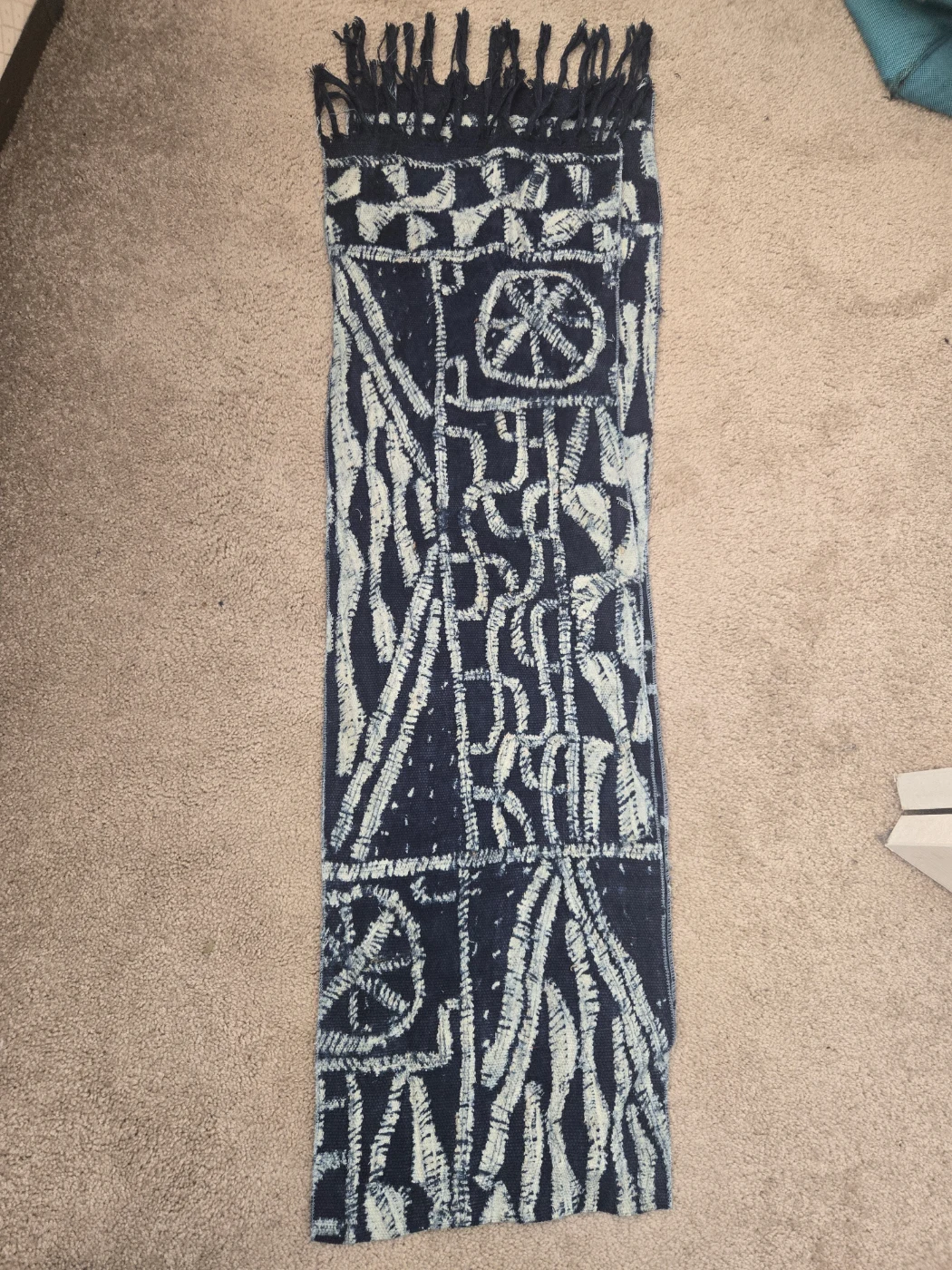 Navy Blue Authentic Ndop Headscarf – 2.47 m × 33 cm