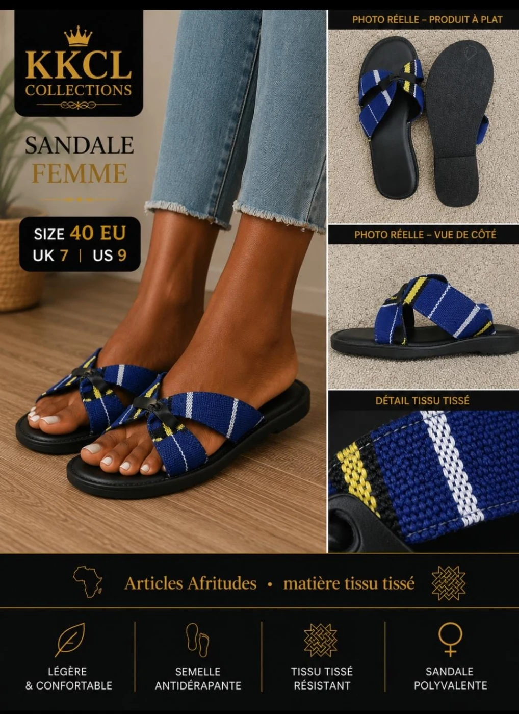 Women's African Woven Fabric Sandals