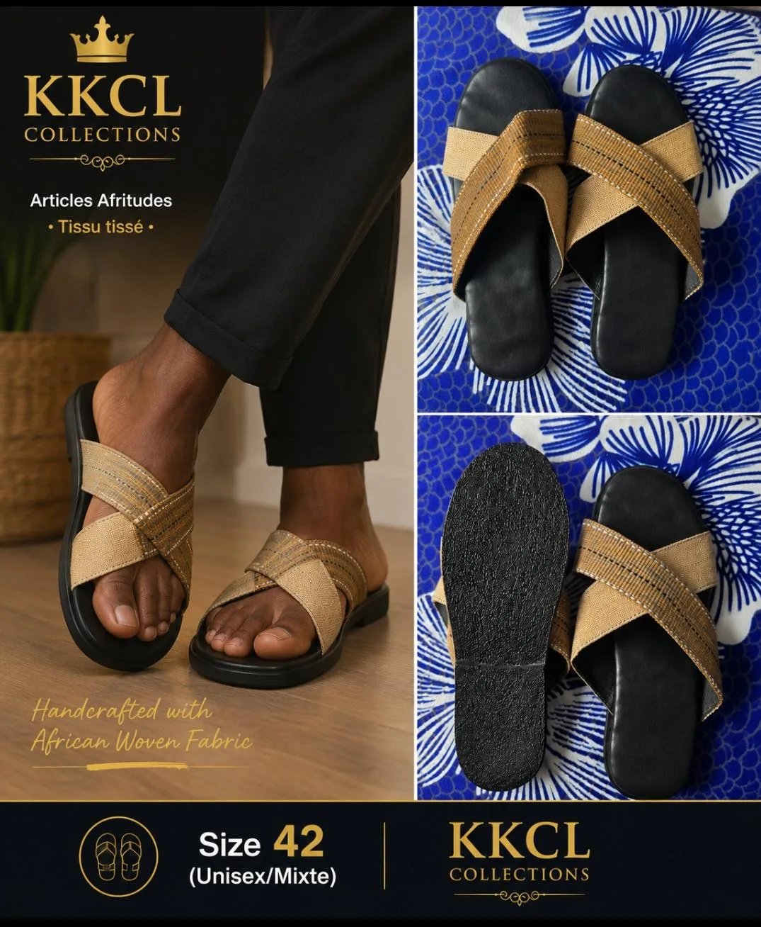 Men's African Woven Fabric Sandals