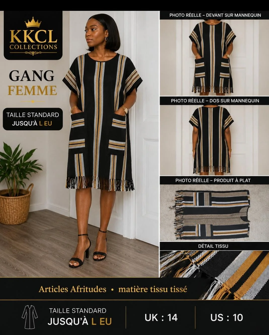 Women's African Woven Fabric Outfit – One Size (Fits up to L)