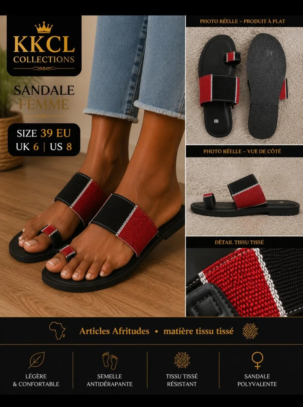 Women's African Woven Fabric Sandals