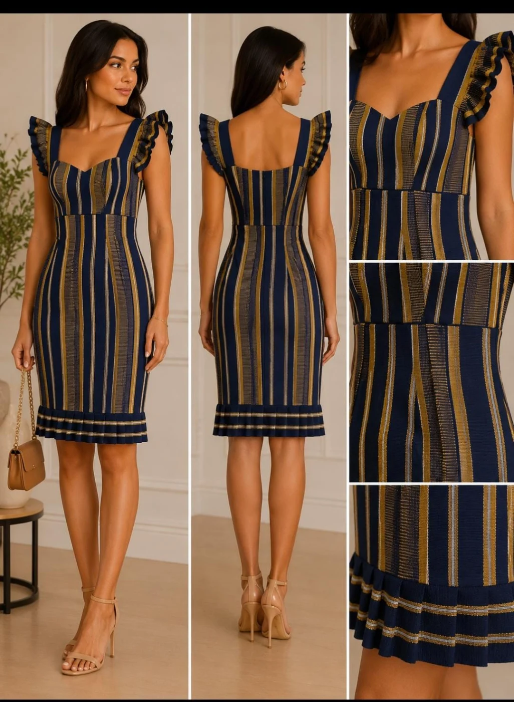 Women's African Woven Fabric Dress – Size M