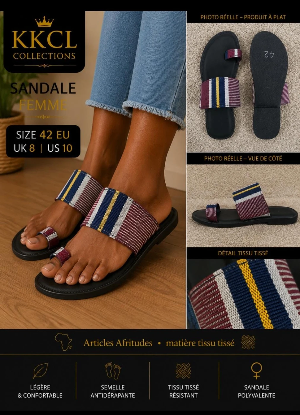 Women's African Woven Fabric Sandals
